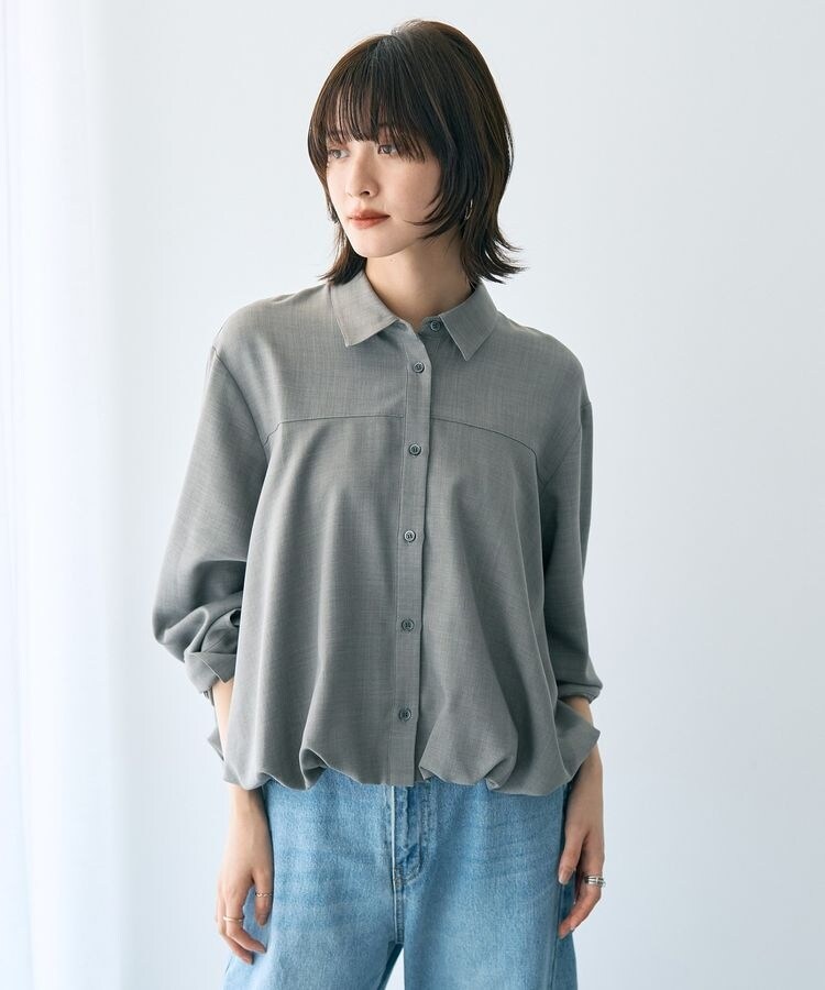 【美品 25SS】スピックアンドスパン　ソフトローン　ギャザー　半袖　シャツ ソフトローンギャザー半袖シャツ | スピック＆スパン(Spick and