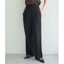 ウエストデザインワイドストレートパンツ