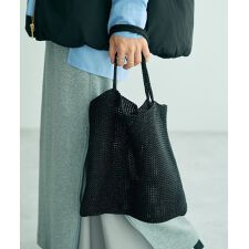 【cache cache】ラメ糸編みトート