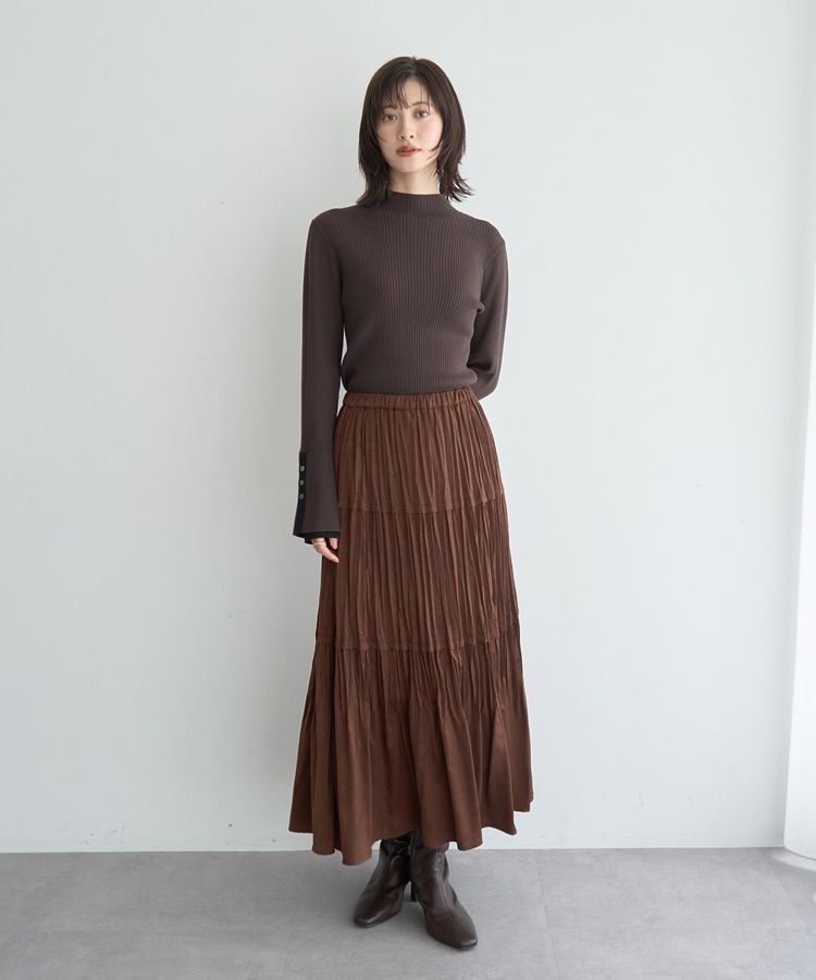 イェッカ ヴェッカ（YECCA VECCA）/ランダムプリーツサテンマーメイドスカート ランダムプリーツサテンマーメイドスカート | イェッカ ヴェッカ(YECCA