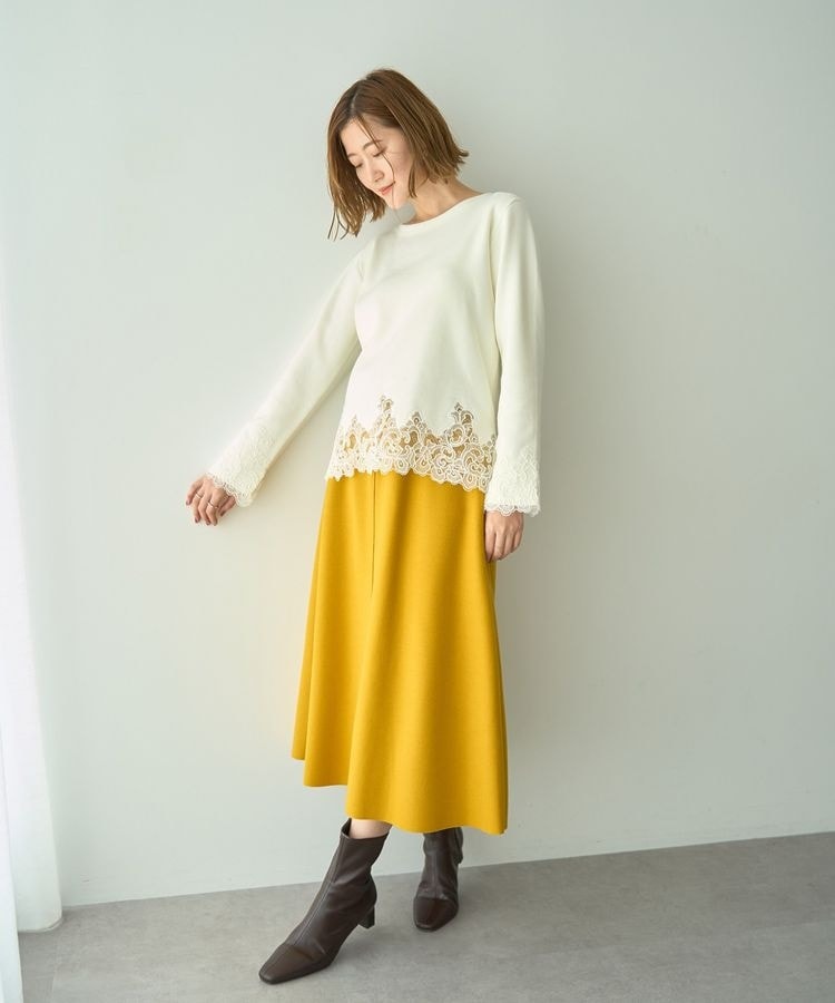 【今期・完売・未使用】NOBLEのファジーリネンスリットAラインスカート 今期・完売・未使用】NOBLEのファジーリネンスリットAライン