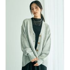 ミドル丈Vネックカーディガン