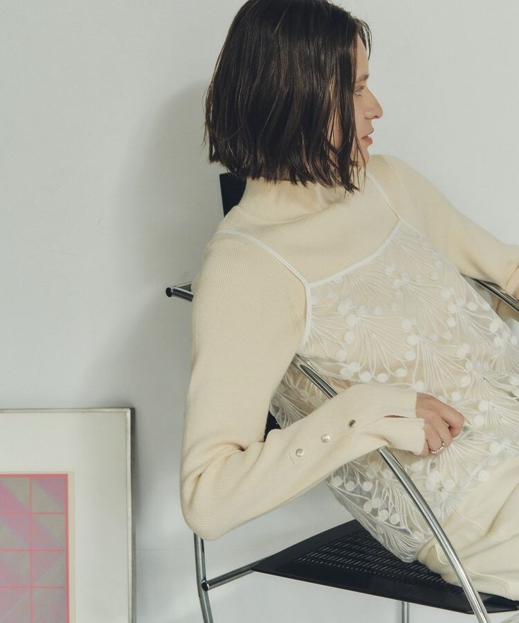 イェッカ ヴェッカ（YECCA VECCA）/【2点SET】刺繍レースキャミセットハイネックニット 2点SET】刺繍レースキャミセットハイネックニット | イェッカ ヴェッカ