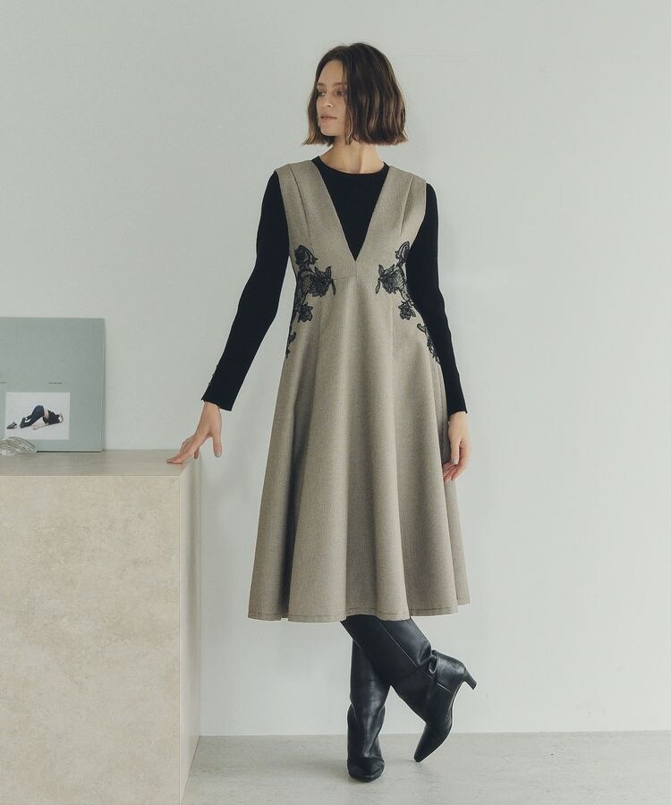 ウール混ジャージーフレアワンピース | スローブ イエナ(SLOBE IENA