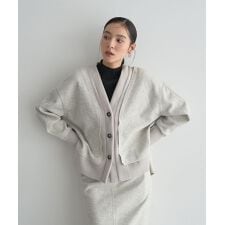 イェッカ ヴェッカ(YECCA VECCA)のニット切替メルトンVネックカーディガン