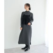 【2点SET】バルーンキャミ付きニットワンピース