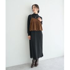 【2点SET】バルーンキャミ付きニットワンピース