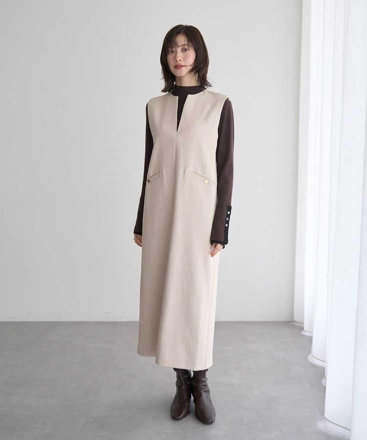 バイカラーラインドッキングワンピース | リリーブラウン(LILY BROWN