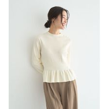 金釦ペプラムニット