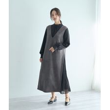 【2点SET】ブラウスセットプリーツMIXジャンスカ