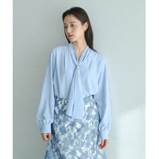 スカーフリング付きボウタイブラウス