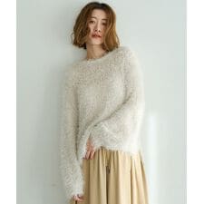 ラメ混シャギーニット