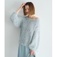 ラメ混シャギーニット