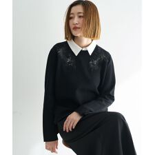 2way襟付きレースニット