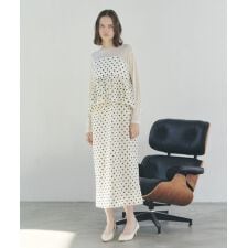 ドット柄バルーンキャミワンピース