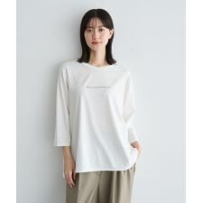 ラウンドヘム7分袖ロゴTee