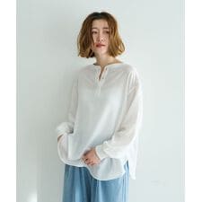 2wayリブMIXジョーゼットブラウス