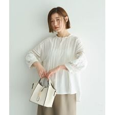 レース切替スキッパーブラウス