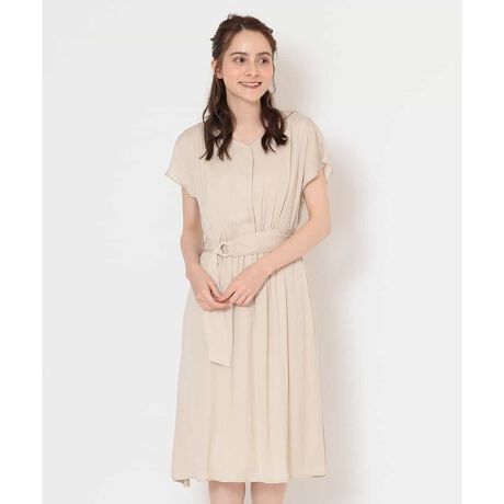 洗濯機で洗える ベルト付きｖネックワンピース オフオン Ofuon Euegm0 ファッション通販 マルイウェブチャネル