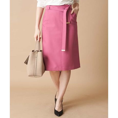 洗濯機で洗える ベルト付ストレッチタイトスカート オフオン Ofuon Euhjm ファッション通販 マルイウェブチャネル