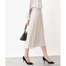 幾何ドット柄プリーツスカート/洗える