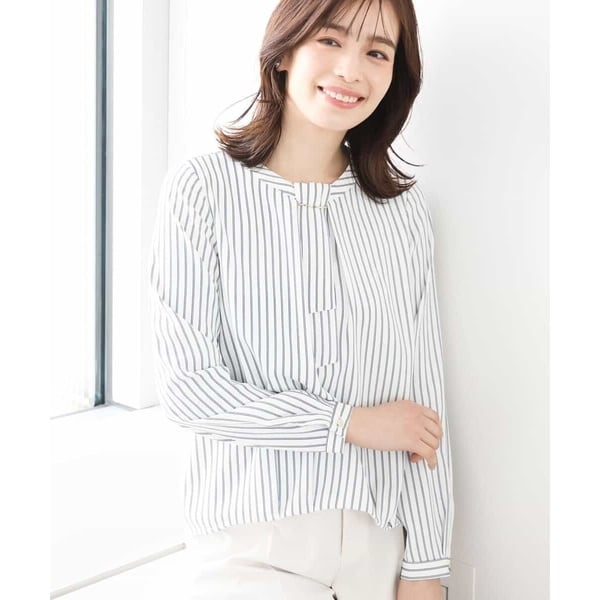 クルーネック長袖ブラウス/洗える/WEB限定サイズあり | オフオン