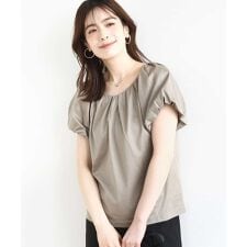 バルーンスリーブカットソー/接触冷感/洗える