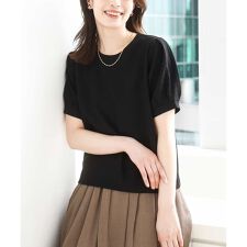 ふくれシャーリングパフスリーブトップス/洗える