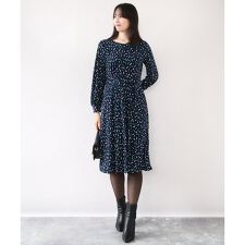 総柄ウエスト切り替えワンピース/洗える/WEB限定サイズあり