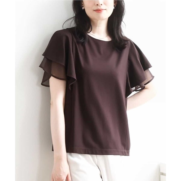 MEER. ブラウン系ストライプ 半袖Tシャツ MEER. ブラウン系ストライプ 半袖Tシャツ