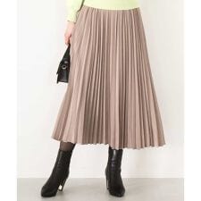 ピーチサテンプリーツスカート/洗える