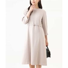 [セットアップ対応]ベルト付きタックワンピース/洗える/WEB限定サイズあり