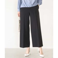 [名品シリーズ]ストレッチワイドパンツ（ストライプ・無地）