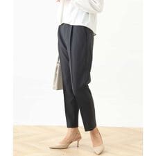 [名品シリーズ]ストレッチテーパードパンツ（ストライプ・無地）