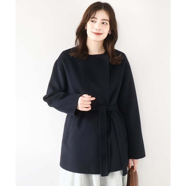 シャギー・ツィード素材バリエーションミドル丈コート | ジル