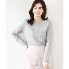 ミニケーブル柄ニット/洗える/WEB限定サイズあり