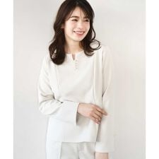 【ハレの日対応/洗濯機OK】ダブルクロス ペプラムブラウス/セットアップ/洗える/WEB限定サイズ