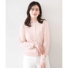 配色ラインアンサンブル（カーディガン&ニットプルオーバー）/UVカット/洗える/WEB限定サイズあり