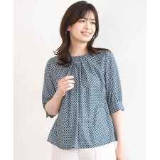 2WAYチャーム付き格子柄ブラウス/洗濯機で洗える/WEB限定サイズあり/セットアップ可