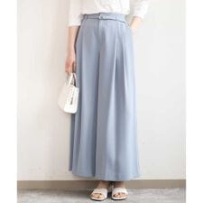 ストレッチ2タックワイドパンツ/UVカット/接触冷感/洗濯機で洗える/セットアップ可