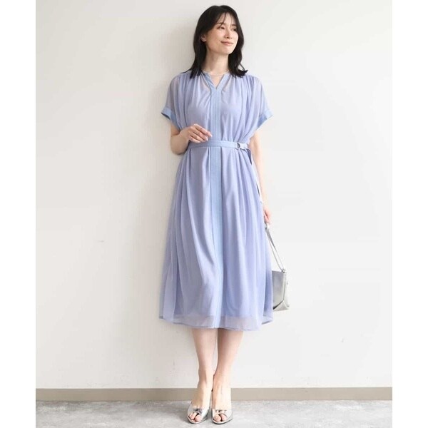 洗濯機で洗える】キーネックシアーワンピース/WEB限定サイズあり