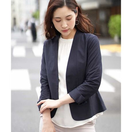 洗濯機で洗える】ノーカラージャケット | オフオン(OFUON) | マルイ  