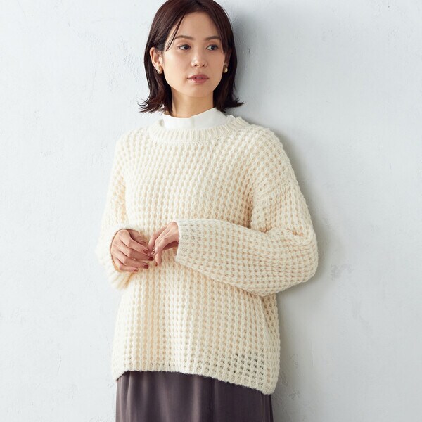 アパルトモン ドゥーズィエムクラス Thermal Knit ニット セーター ワッフル ウール カシミヤ混 茶 /MI ■OS レディース アパルトモン ドゥーズィエムクラス Thermal Knit ニット