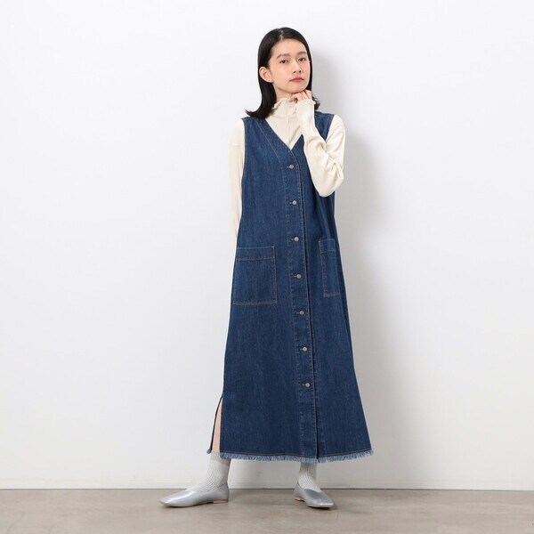 ベスト ジレ ドレフルールデニム フロンタブルジレ レディース