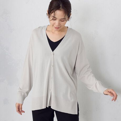 UVカット ベーシック ワイドVネックカーディガン | コムサイズム  