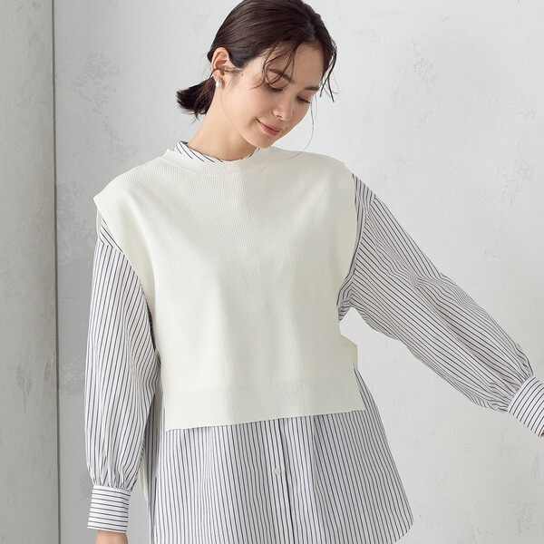 透かし総柄サイドリボンニットベスト | アール・ピー・エス(r.p.s