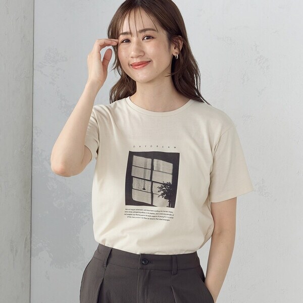 [小さいサイズ]フォトプリントTシャツ COMME CA ISM tシャツ 速乾 フォトプリントTシャツ レディース