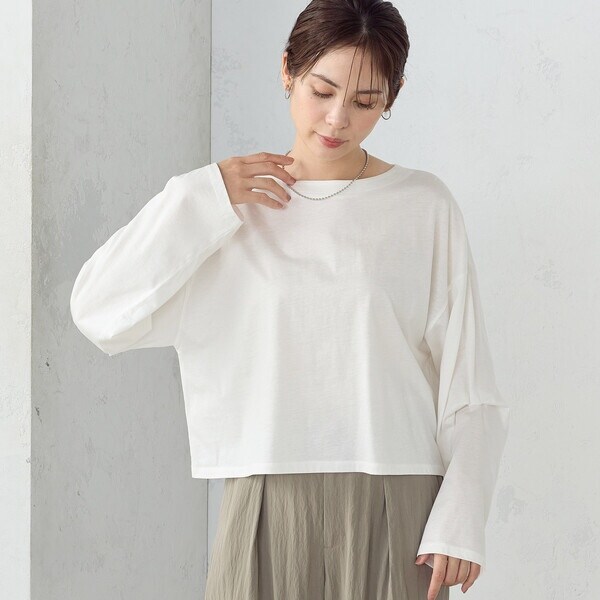 袖デザイン クロップドTシャツ（長袖） | コムサイズム(COMME CA ISM