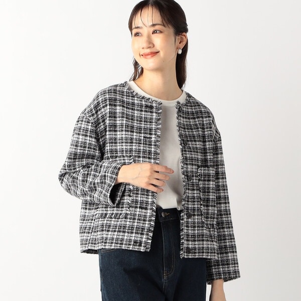 コムサイズム　ノーカラーチェックセットアップ セール】【セットアップ対応】 シャドーチェック ノーカラー