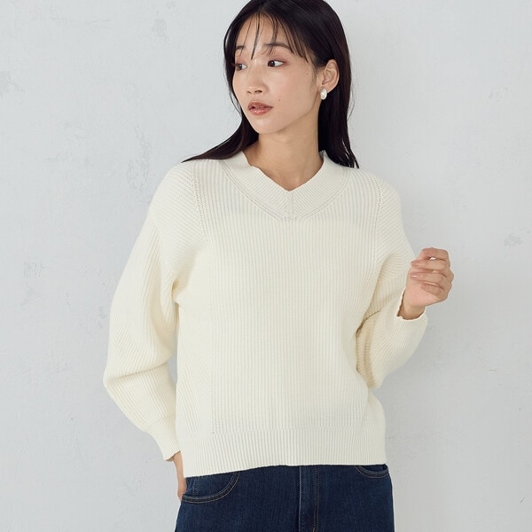 【新品】CPG　Vネック　ニット　タグ付き ミドルゲージ 畦Vネックニット | コムサイズム(COMME CA ISM